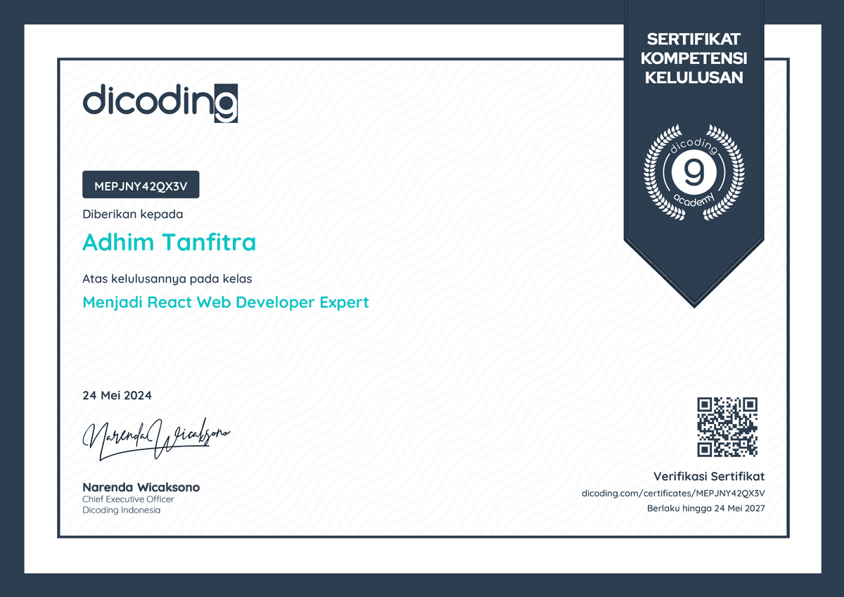Menjadi React Web Developer Expert